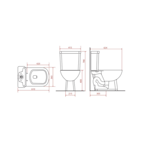Bacia p/ caixa acoplada Lorenzetti Square branca