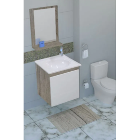 Conjunto Toucador Bonatto Asti 40.5 Branco/Madeirado