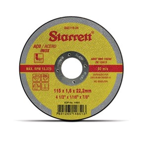 Disco Corte Metal / Inox Starrett 4.1/2"