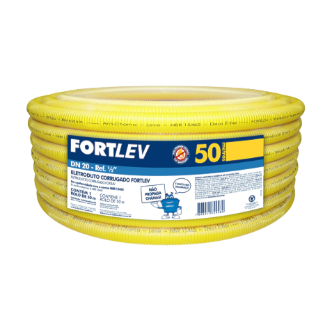 Eletroduto flexível corrugado Fortlev 25MM de 50m amarelo