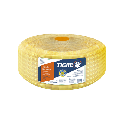 Eletroduto flexível corrugado Tigreflex 20MM de 50m amarelo