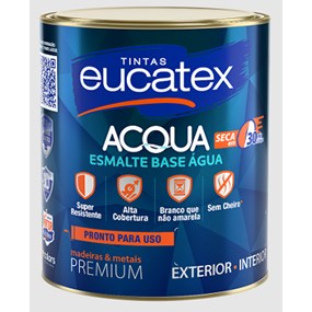 Esmalte sintético base água Eucatex brilhante 0,9L Branco