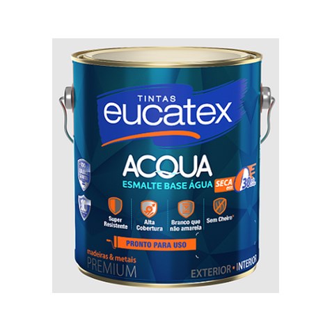 Esmalte sintético base água Eucatex brilhante 3,6L Branco