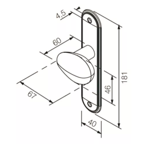 Fechadura banheiro Pado Concept 404-40 cromada