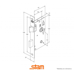 Fechadura Stam banheiro 823/33 inox