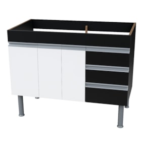 Gabinete Barcelona MC P/Pia 180 Preto/Branco