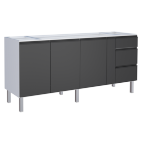 Gabinete Cozimax Aço Gaia P/Pia 200m Preto