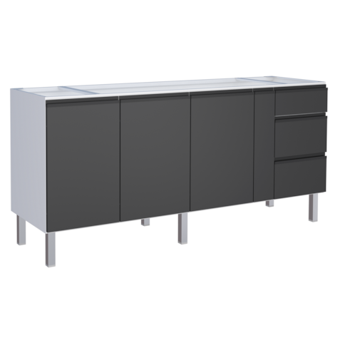 Gabinete Cozimax Aço Gaia P/Pia 200m Preto