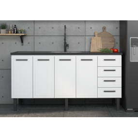 Gabinete Cozimax Aço Juno P/Pia 180 Branco
