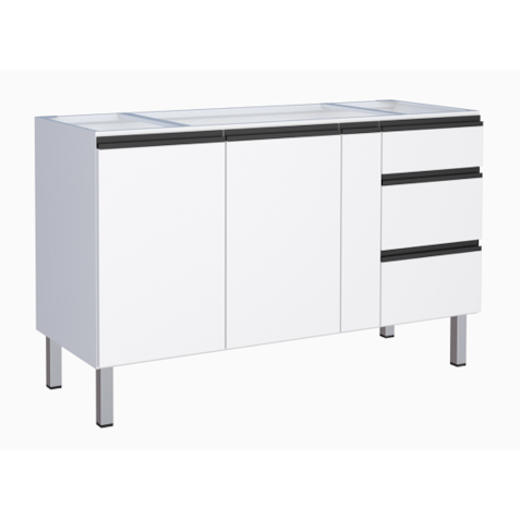 Gabinete Cozimax de aço Gaia 150 branco c/ puxador preto