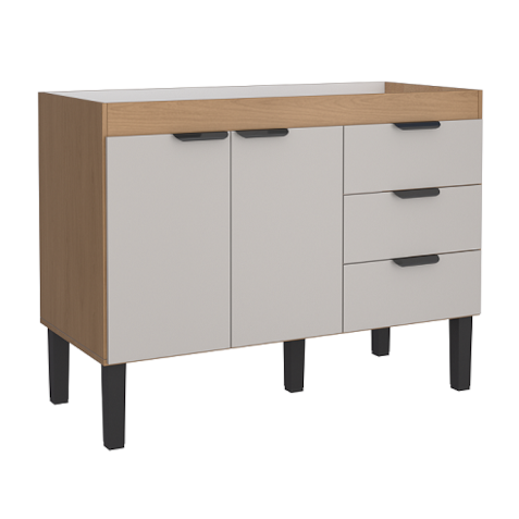 Gabinete Cozimax Madeira 120 Flamingo nude com jequitibá