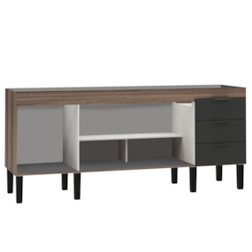 Gabinete Cozimax Madeira P/Pia 200 Flamingo Preto