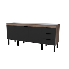 Gabinete Cozimax Madeira P/Pia 200 Flamingo Preto