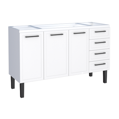 Gabinete de aço Cozimax Juno p/ pia 150cm branco