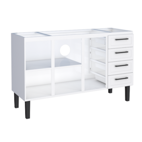 Gabinete de aço Cozimax Juno p/ pia 150cm branco