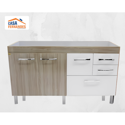 Gabinete Fimap Classic P/Pia 150 Maple/Branco