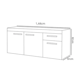 Gabinete Fimap Vitória P/Pia 150 Branco