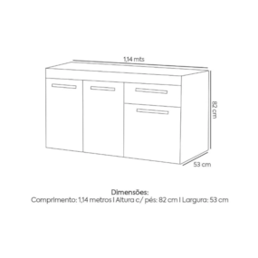 Gabinete Fimap Vitória P/Pias de 120 Preto