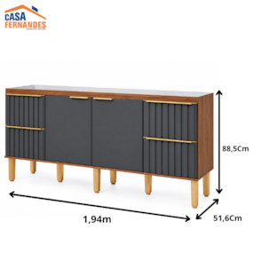 Gabinete MGM Agata 1,94m Freijo/Titanium P/Pia 200
