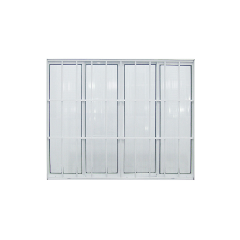 Janela alumínio 4 folhas branca 100x100 c/ bandeira s/ grade Janellot