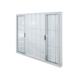 Janela alumínio 4 folhas branca 100x100 c/ bandeira s/ grade Janellot