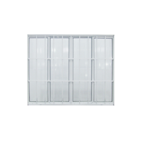 Janela alumínio 4 folhas branca 100x120 s/ basculante c/ grade Janellot