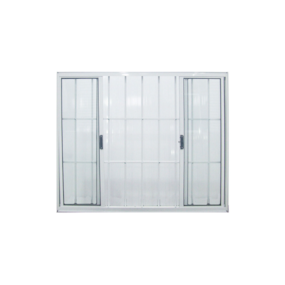 Janela alumínio 4 folhas branca 100x120 s/ basculante c/ grade Janellot