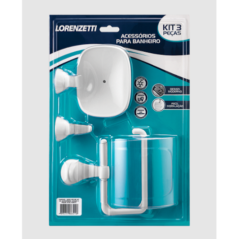 Kit de banheiro Attic 3 peças branco Lorenzetti