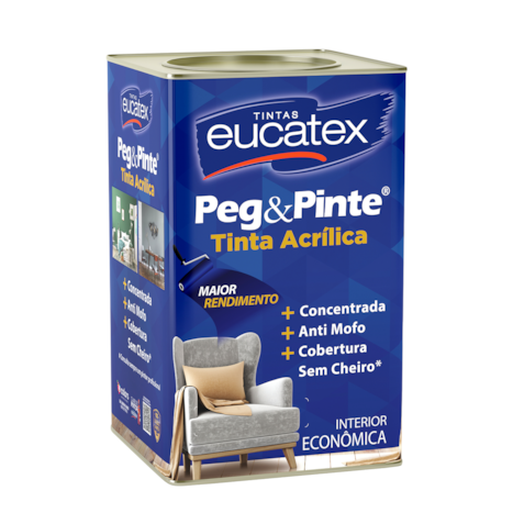 Látex Acrílica Peg & Pinte interior 18L Gelo