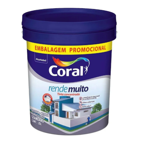 Látex Acrílico Coral Rende Muito Balde 20L Branco