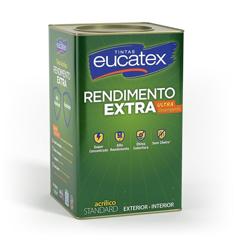 Latex Acrílico Eucatex Rendimento Extra fosco 18L Branco