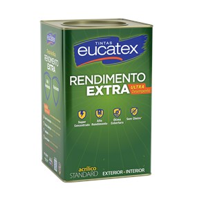 Latex Acrílico Eucatex Rendimento Extra fosco 18L Branco Sereno