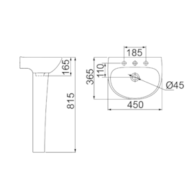 Lavatório Lorenzetti Way cinza p/ coluna