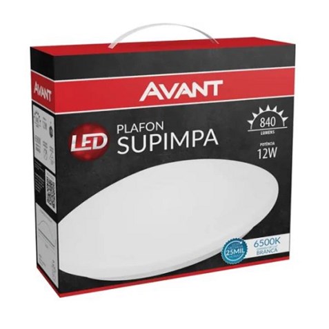 Luminária Plafon LED Supimpa 12W biv. branco frio Avant