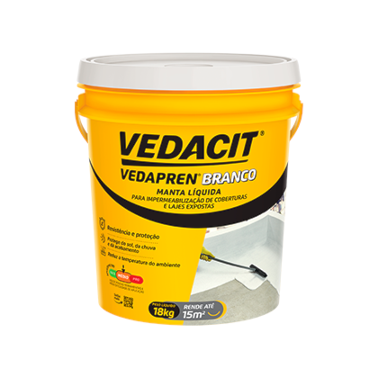 Manta líquida Vedapren branco balde 18kg Impermeabilizante