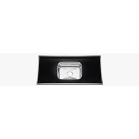 Pia de Laminado Forminox 1,00m X 56cm Mármore Negro