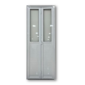 Porta Alimínio Camarão C/Lambril Vidro Esq. 210X80 Janellot