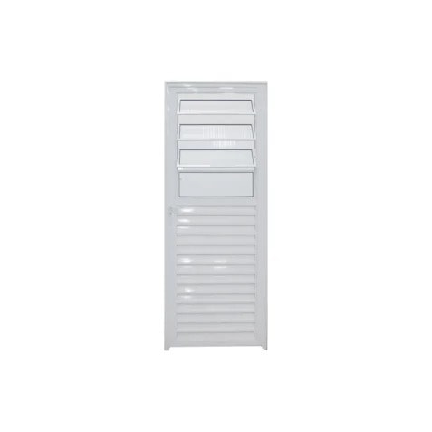 Porta Alumínio Basc. 210X90 Esquerda PTB Branca Janellot