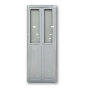 Porta Alumínio Camarão C/Lambril Vidro Dir. 210X80 Janellot