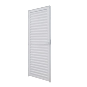 Porta Alumínio Lamela 210X90 Esq. PL Branca Janellot