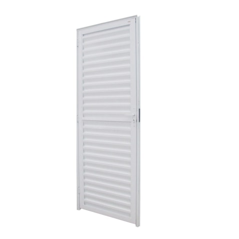 Porta Alumínio Lamela 210X90 Esq. PL Branca Janellot