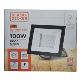 Refletor Eco Led 100w B&D Preto Bivolt