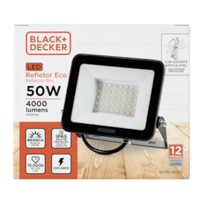 Refletor Eco Led 50w B&D Preto Bivolt