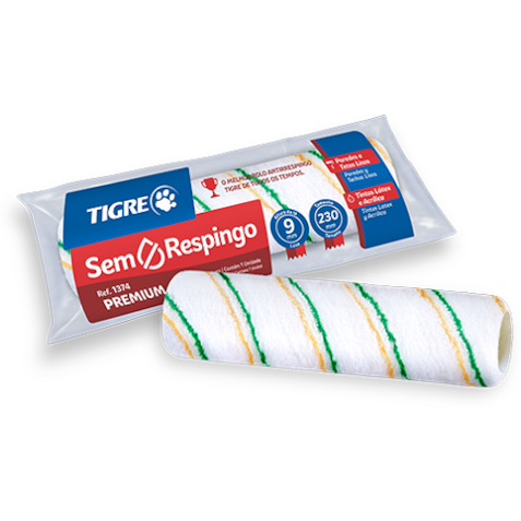 Rolo Lã 23cm Tigre Anti Respingo S/Cabo  Ref:1374