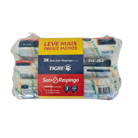Rolo Lã 23cm TigreI Anti respingo S/CABO 1374 C/3 Und.
