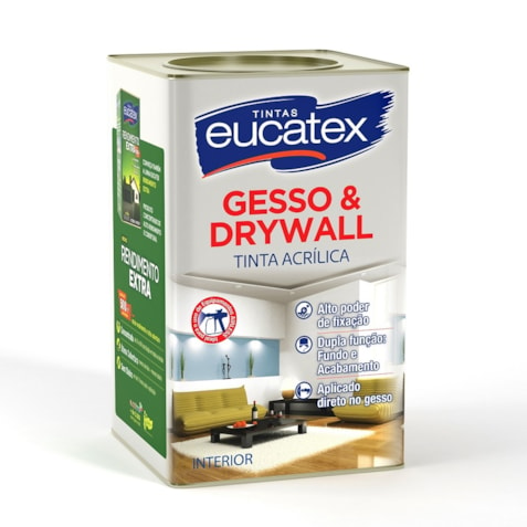 Tinta acrílica p/ Gesso & Drywall Eucatex 18L