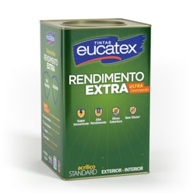 Tinta Latex Acrílico Eucatex Rendimento Extra fosco 18L Branco