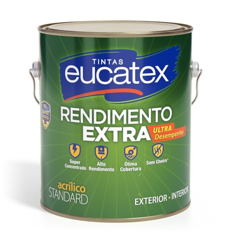 Tinta Latex Acrílico Eucatex Rendimento Extra fosco 3,6L Oceano