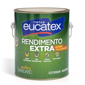 Tinta Latex Acrílico Eucatex Rendimento Extra fosco 3,6L Verde Piscina