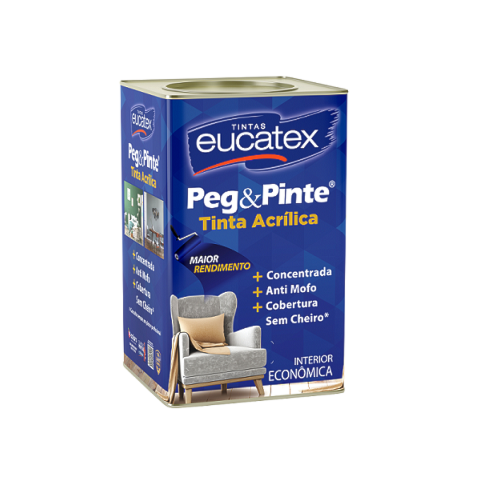 Tinta Latex acrílico Peg & Pinte interno 18L Mar do Caribe